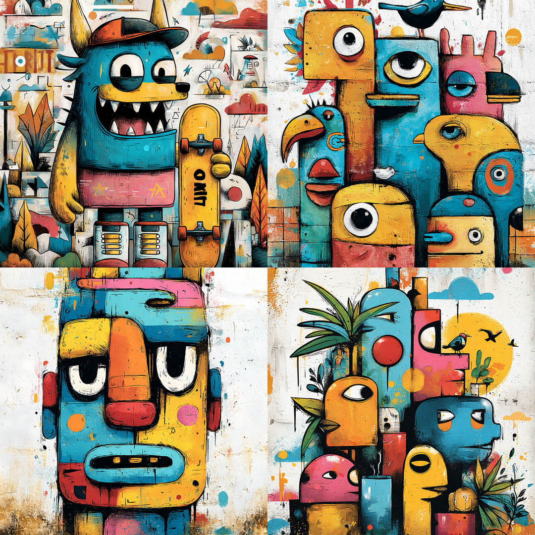 Playful Street Pop Graffiti