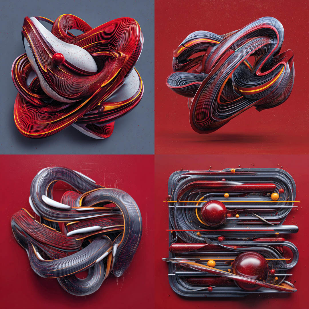 Red Metallic Abstractions