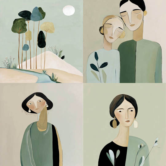 Muted Pastel Figurative Minimalism