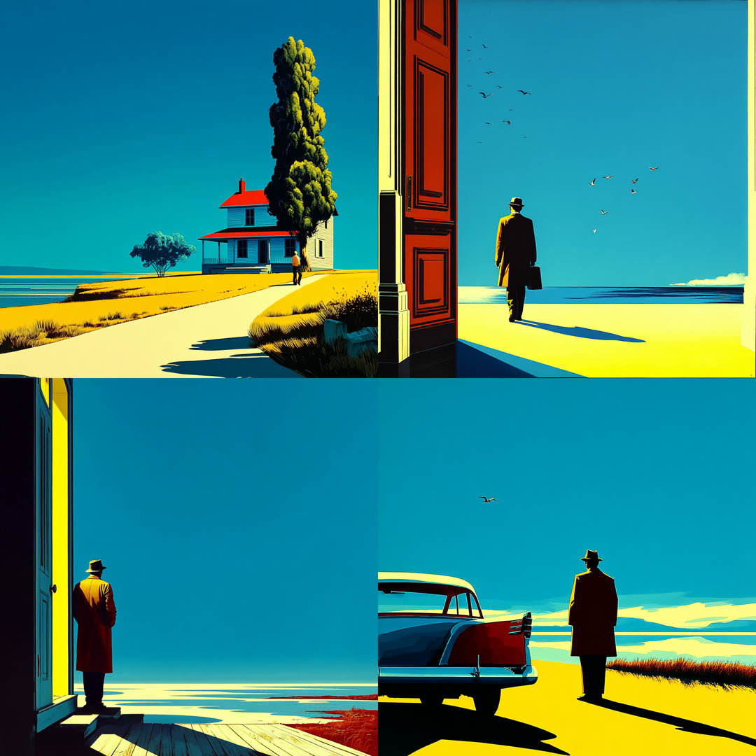Minimalist Neo-Noir Illustration
