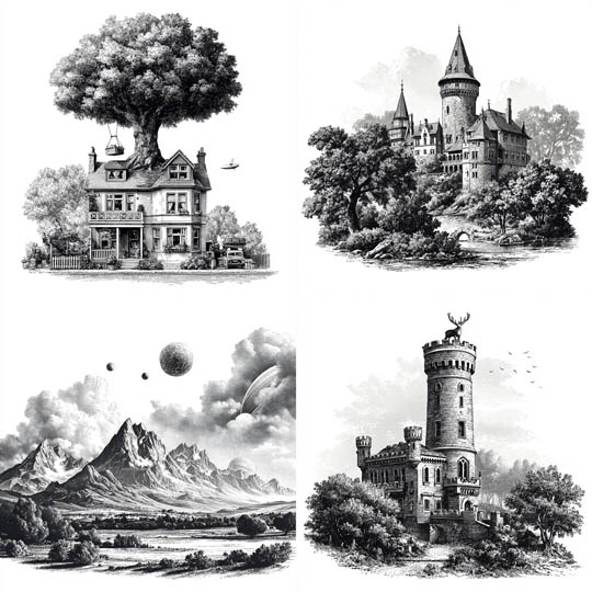 Classical Engraved Etchings