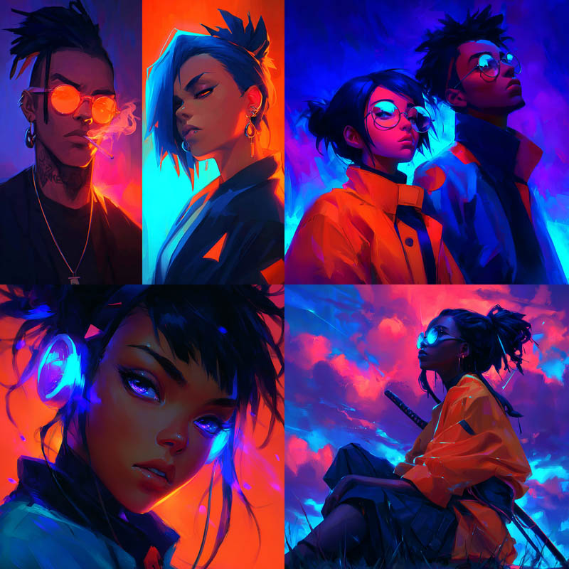 Neon Cyberpunk Portraiture