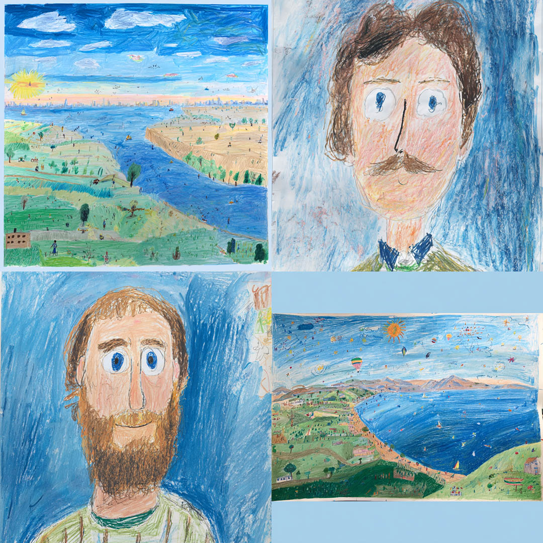 Naive Crayon Sketch Style