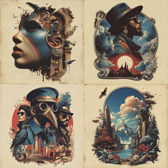 Vintage Surrealist Collage Illustrations