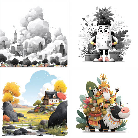 Eclectic Mixed-Media Illustrations