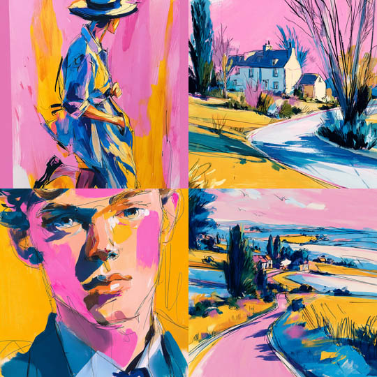 Bold Neon Sketch Illustrations