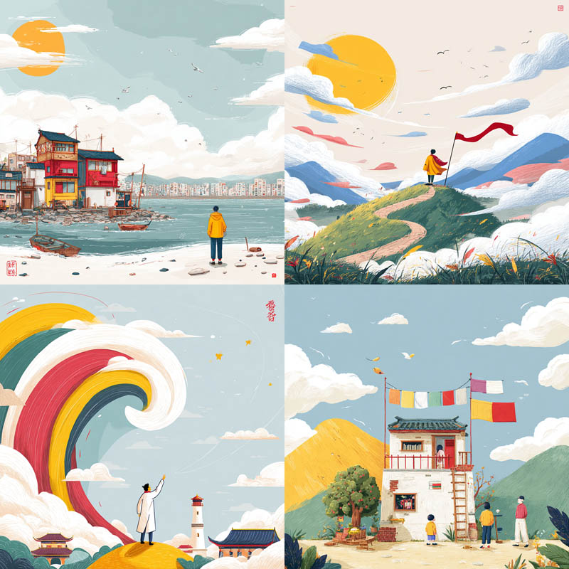 Contemporary Chinese-Inspired Illustration