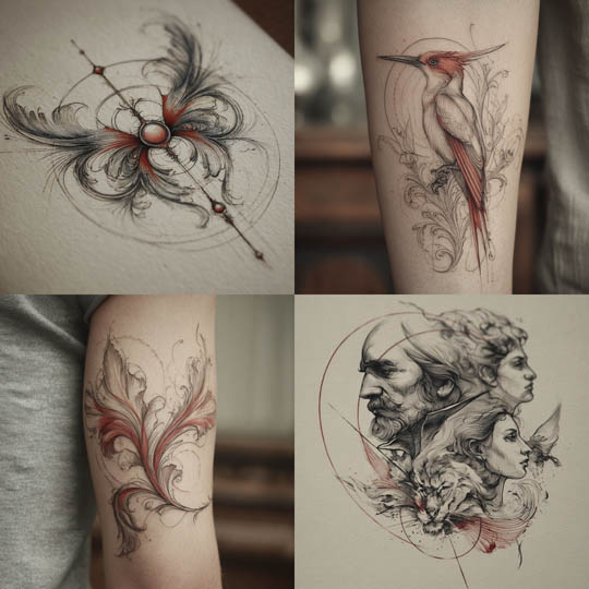 Fine Line Tattoo Sketchwork