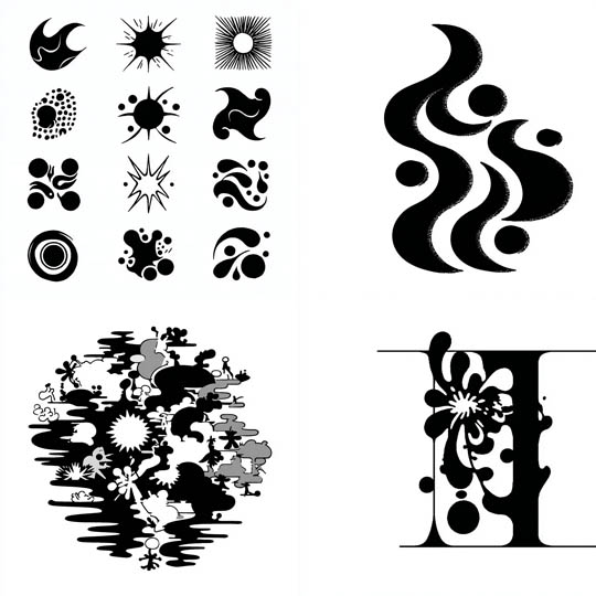 Monochrome Abstract Blobs
