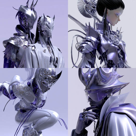 Futuristic Chrome Sculptures