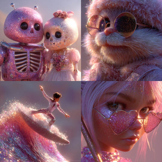 Glittery 3D Kawaii Surrealism