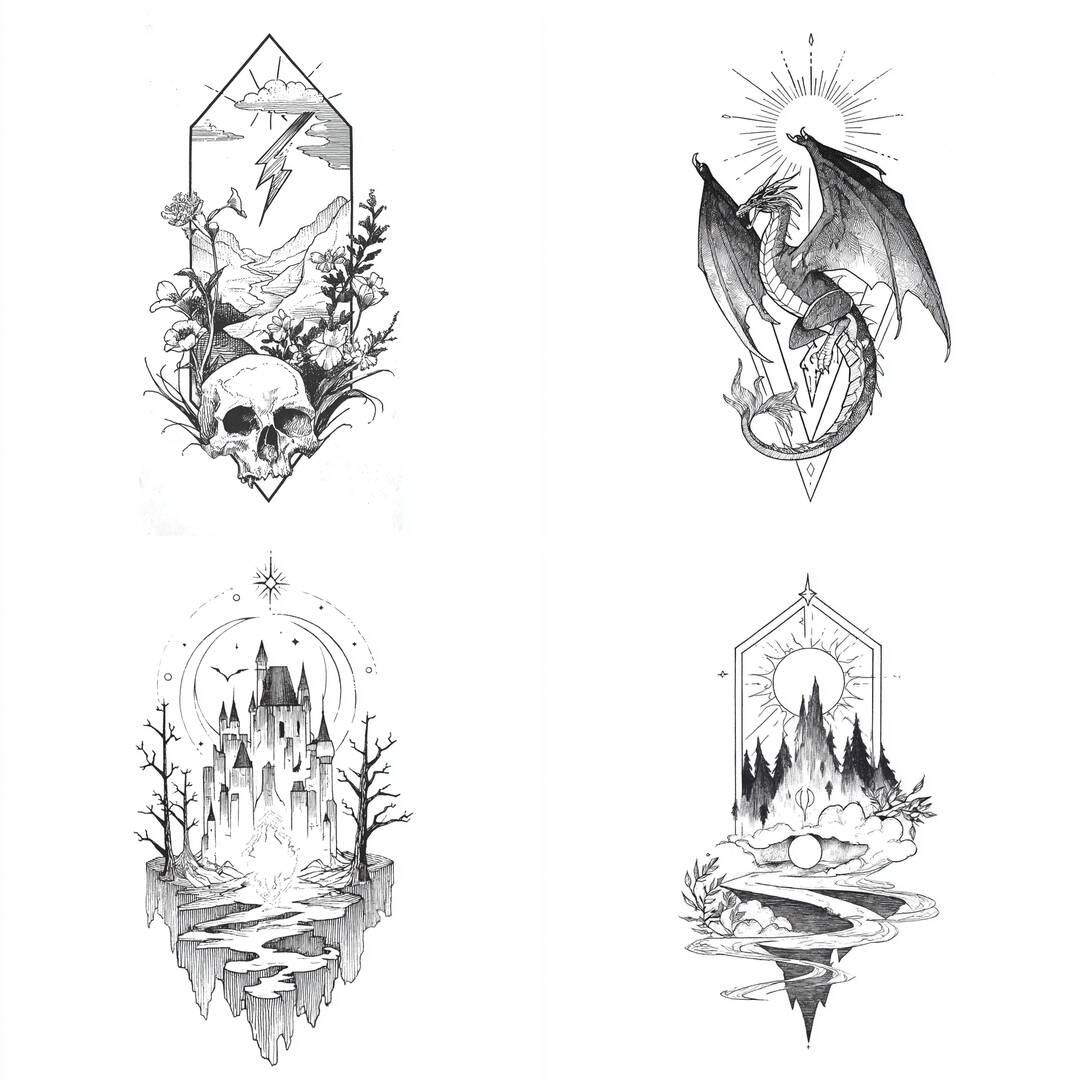Gothic Ink Fantasy Illustrations
