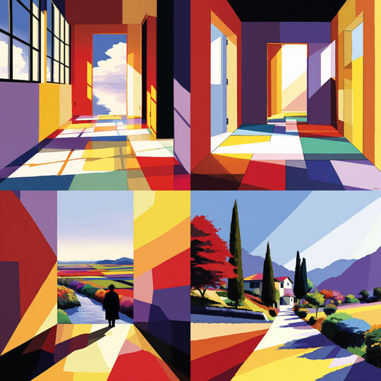 Geometric Color Block Realism