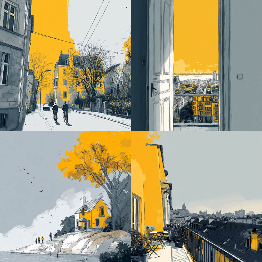 Minimalist Graphic Urban Scenes