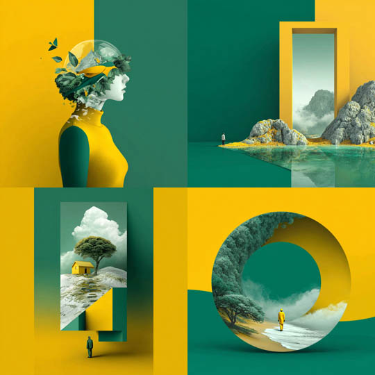 Surreal Portal Landscape Collage