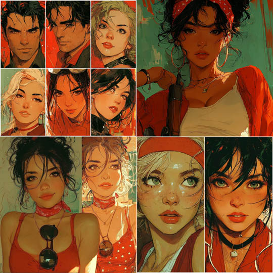 Expressive Red Portraits