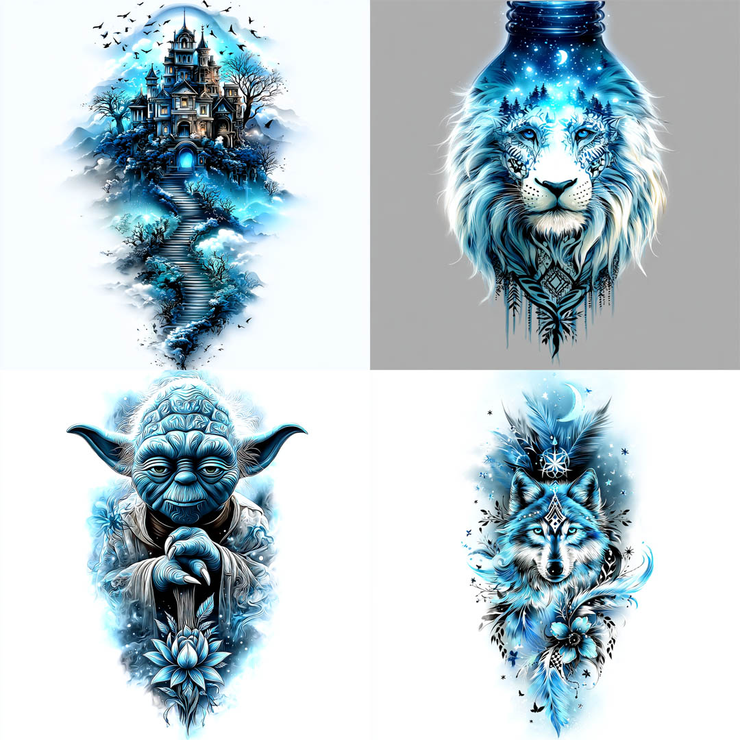 Mystical Celestial Blue Illustration