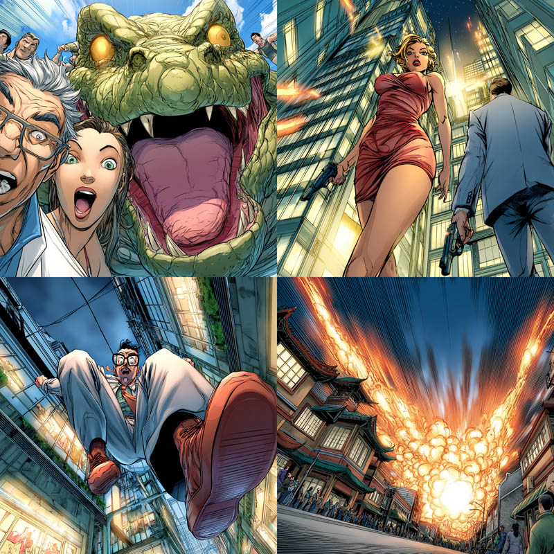 Dynamic Comic Book Panels