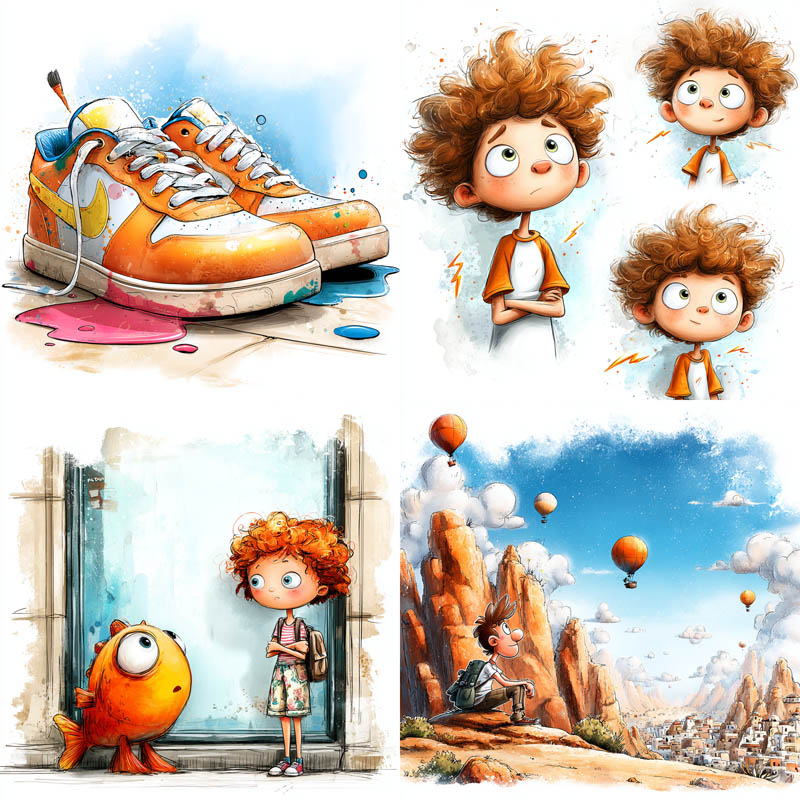 Whimsical Watercolor Character Illustrations