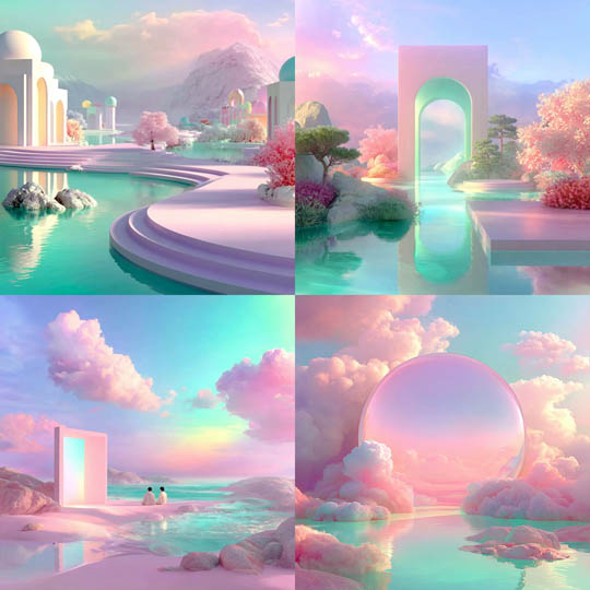 Dreamlike Pastel Futurism