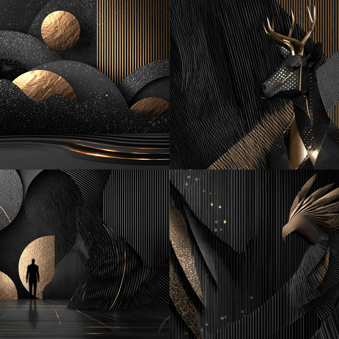 Luxe Geometric Noir
