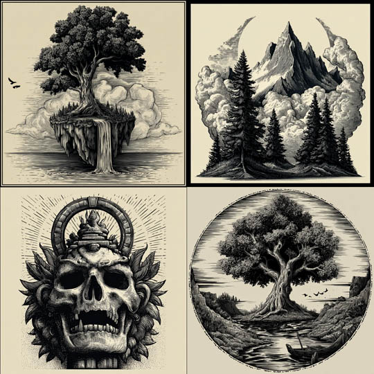 Noir Woodcut Etching