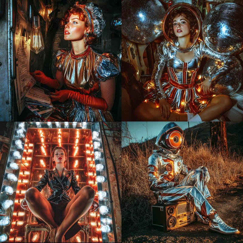 High-Gloss Cinematic Metallic Portraiture