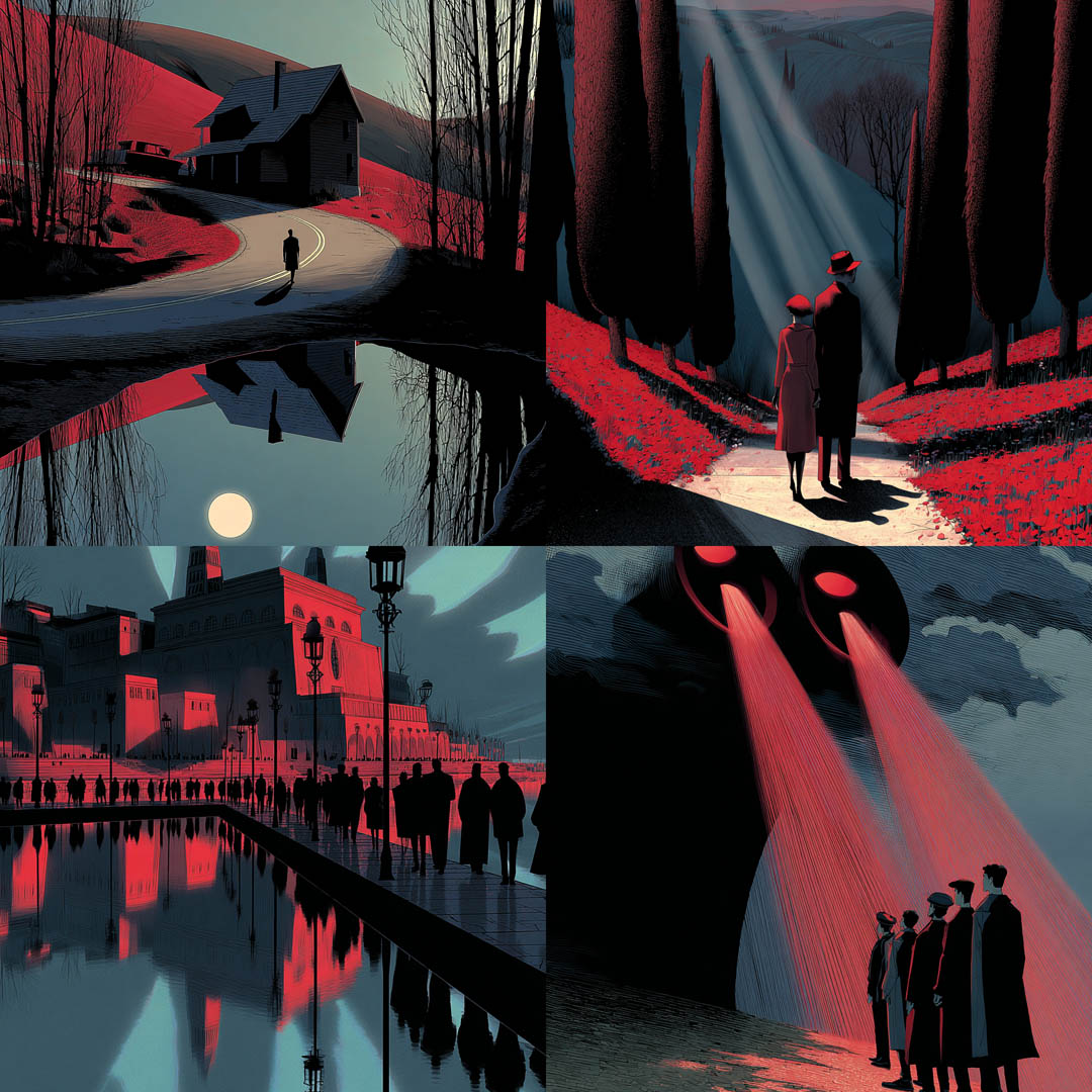 Cinematic Noir Digital Illustrations