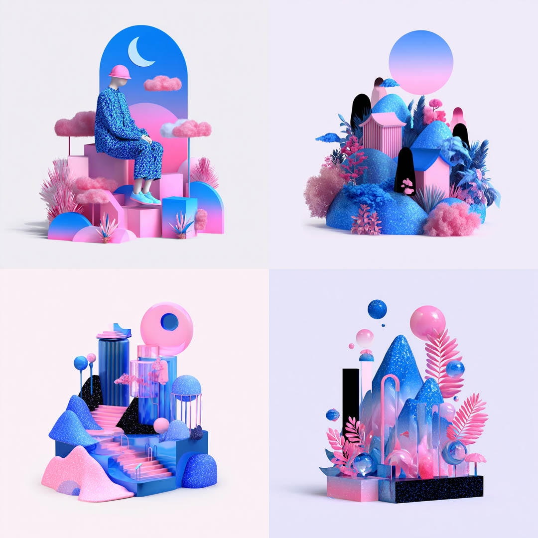 Pastel 3D Abstraction