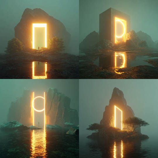 Neon Portal Landscape