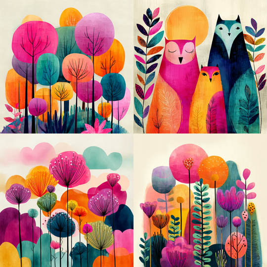 Playful Folk Pop Illustrations