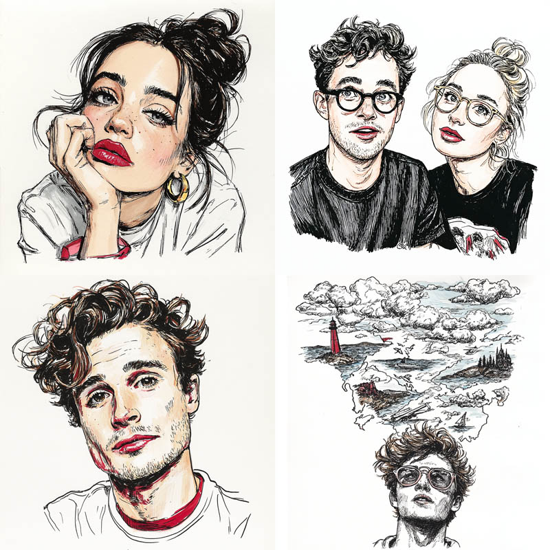 Expressive Sketch Portrait Illustration