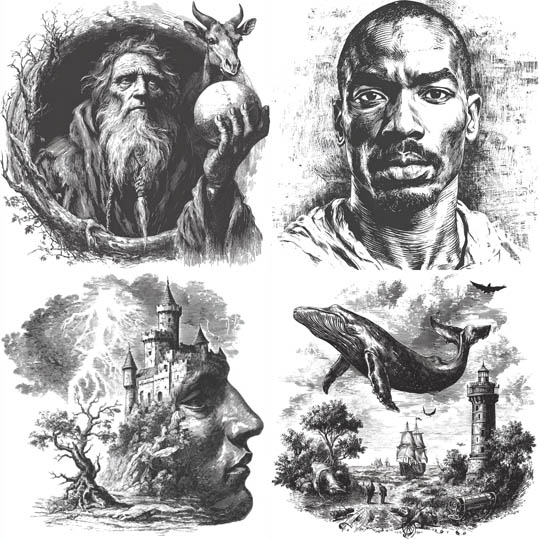 Engraved Monochrome Etching