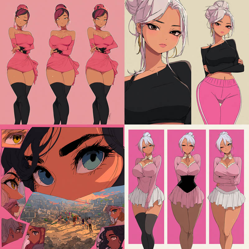 Pastel Anime Character Sheet