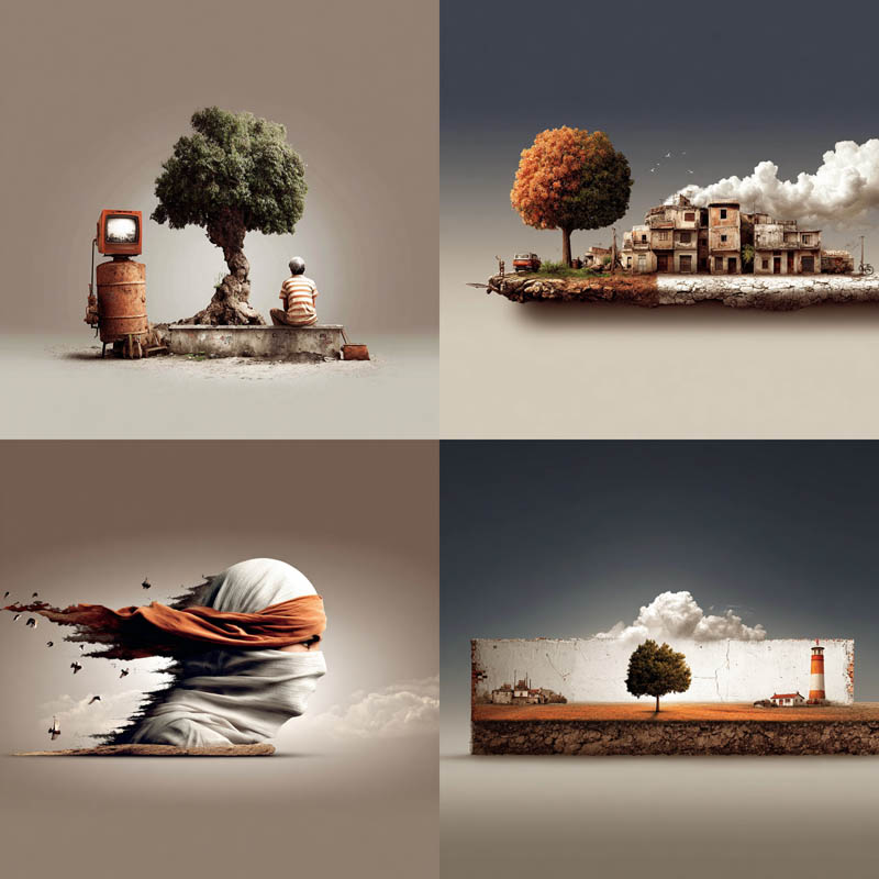 Minimalist Surreal Arboreal Vignettes