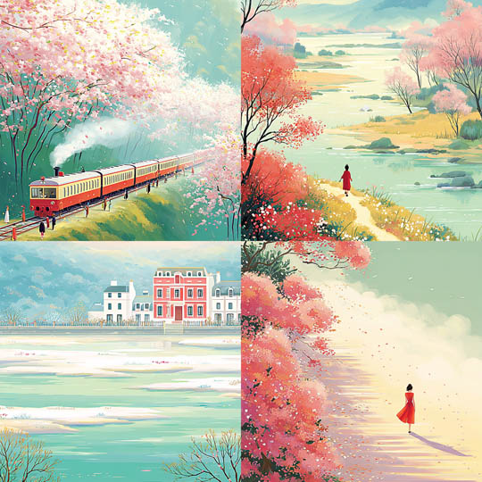 Pastel Spring Landscapes