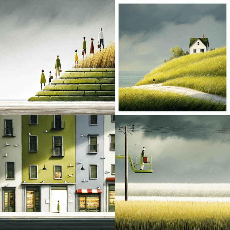 Minimalist Figurative Vector Scenes