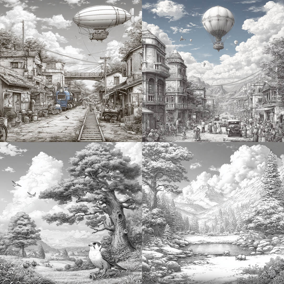 Vintage Aerial Engravings