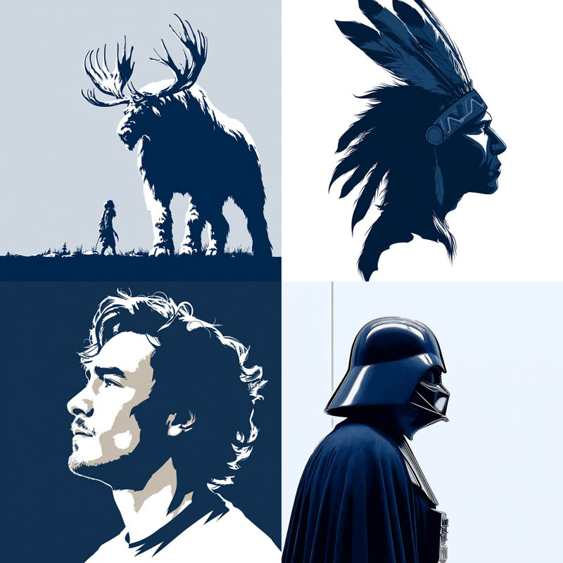 Monochrome Graphic Silhouettes