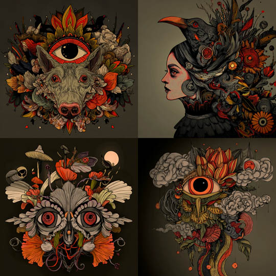 Surreal Totem Illustrations