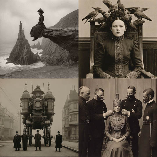 Victorian Steampunk Monochrome