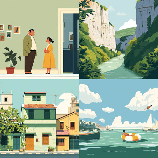 Minimalist Flat Coastal Illustration