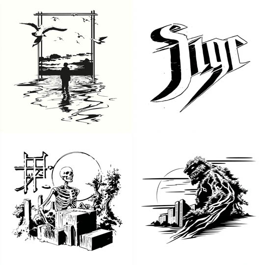 Black and White Graphic Ink