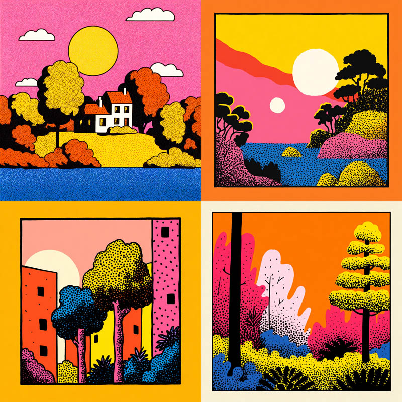 Neon Dotted Landscape