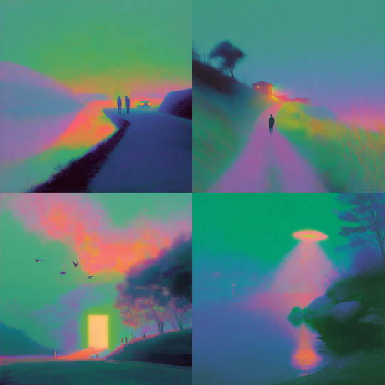 Neon Dreamscape Gradient Art