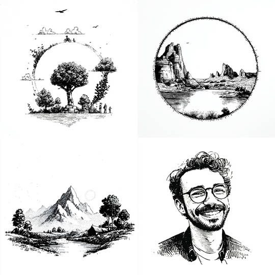 Minimal Ink Landscapes