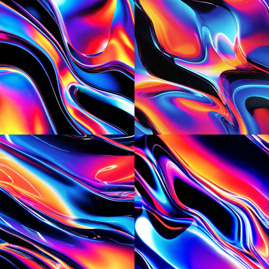 Neon Fluid Abstractions