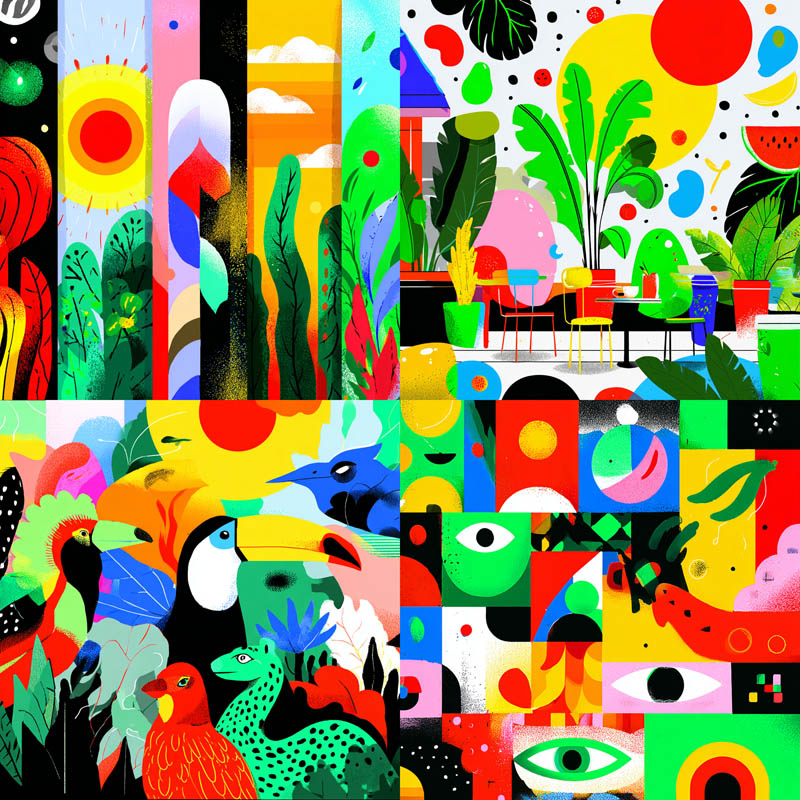 Vibrant Vector Collage