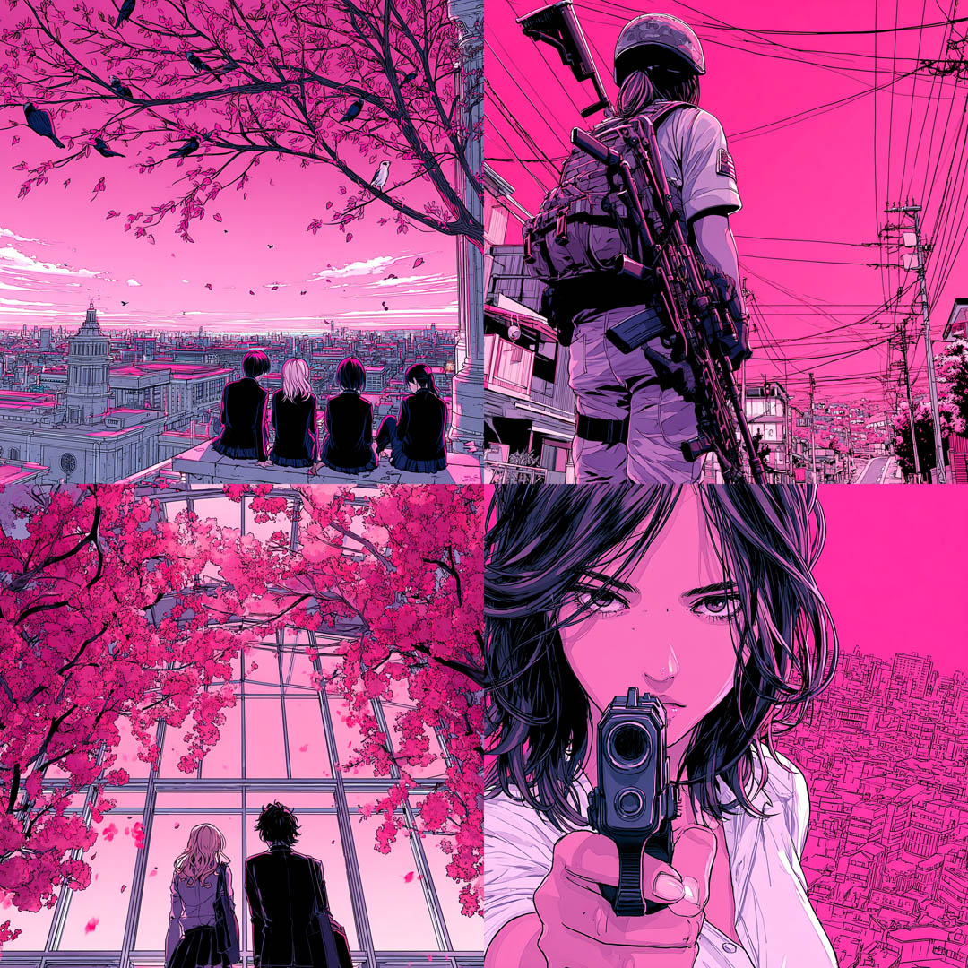 Neon Manga Noir