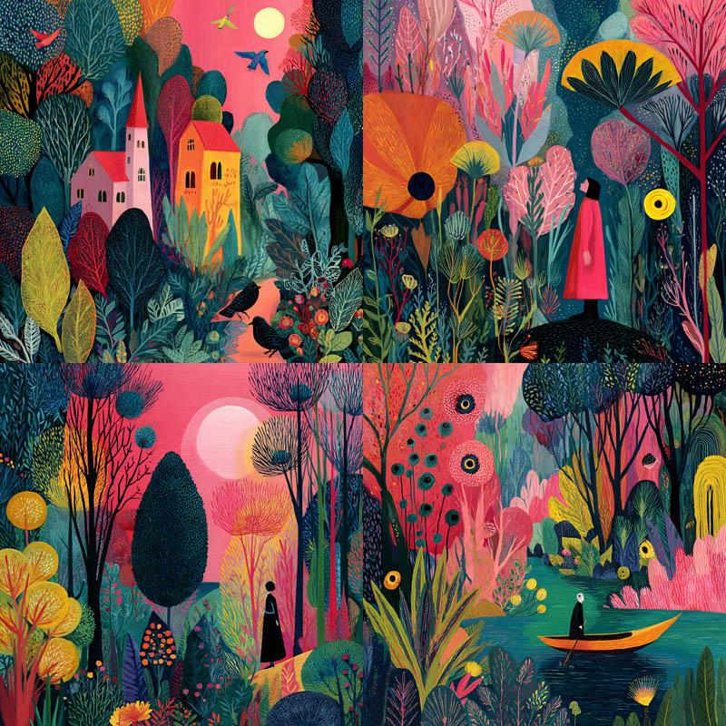 Whimsical Botanical Painterly Illustration